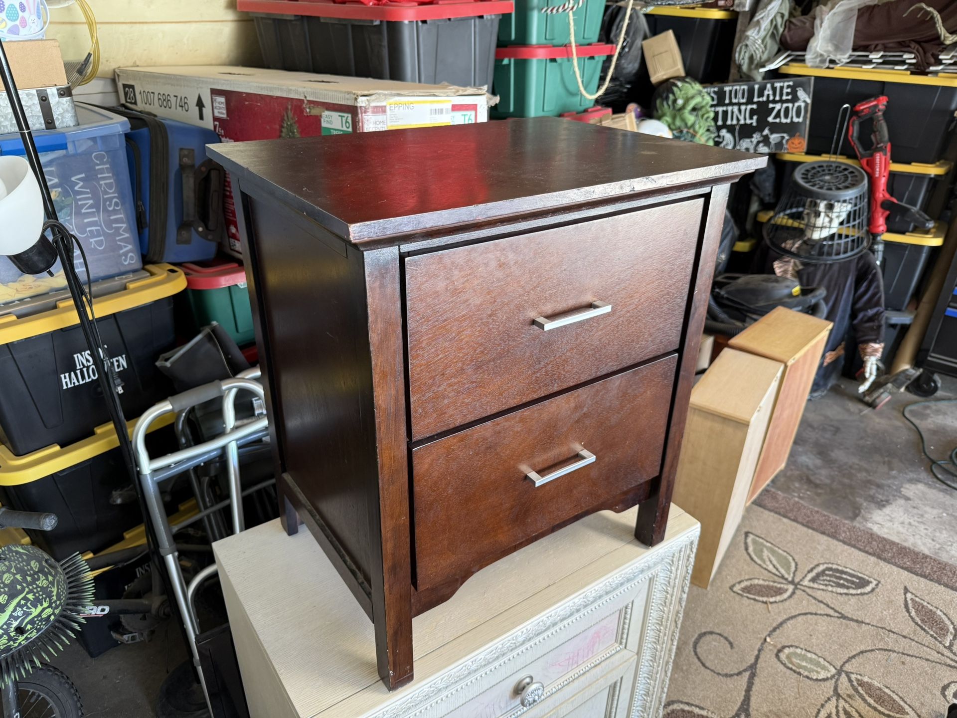 Brown Wood Nightstand