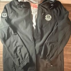 Dixxon Flannel Company fleece lined Jacket Black full zip with hood Men's Large