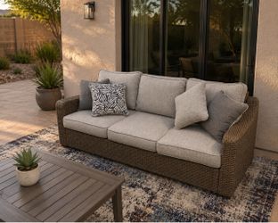 Rattan Patio Sofa With Nuvella Cushions *New Patio Furniture*