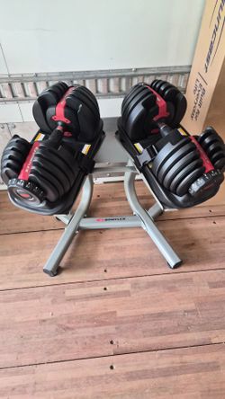 Bowflex dumbell curl set with stand