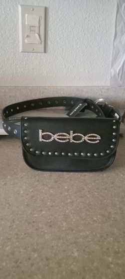 Bebe Black Studded Belt Bag