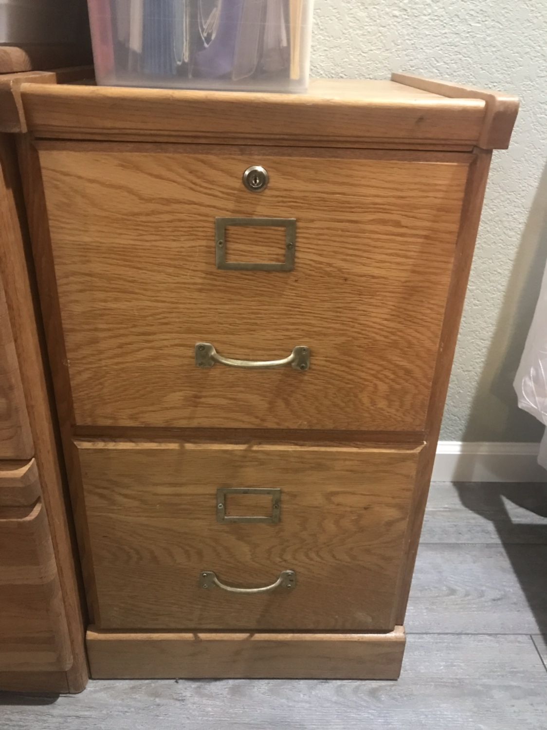 Wood filing Cabinet, 2 Drawers, Metal Drawer Pulls