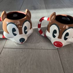 Disney 2021 Walt's Holiday Christmas Chip And Dale Jumbo Mug Set 23oz NEW  