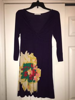 Purple mid sleeve dress