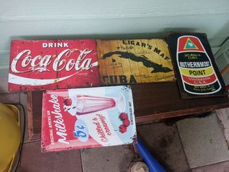 Miscellaneous tin signs