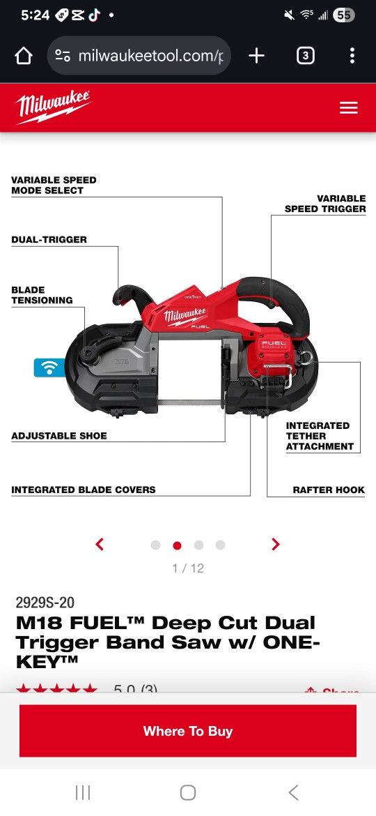 Bandsaw 5inch Deep Cut Milwaukee Fuel