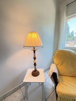 LIKE NEW! Vintage Ornate French Table Lamp with Tassel Shade - $30