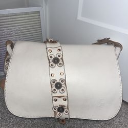 Patricia Nash New Armerina Crossbody Bag Floral Latte Leather Strap
