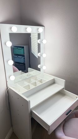 Makeup Vanity + Pink Chair