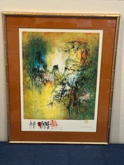 HOI LEBADANG (1(contact info removed)) Astract Landscape Scene - Rare Lithograph 165/250