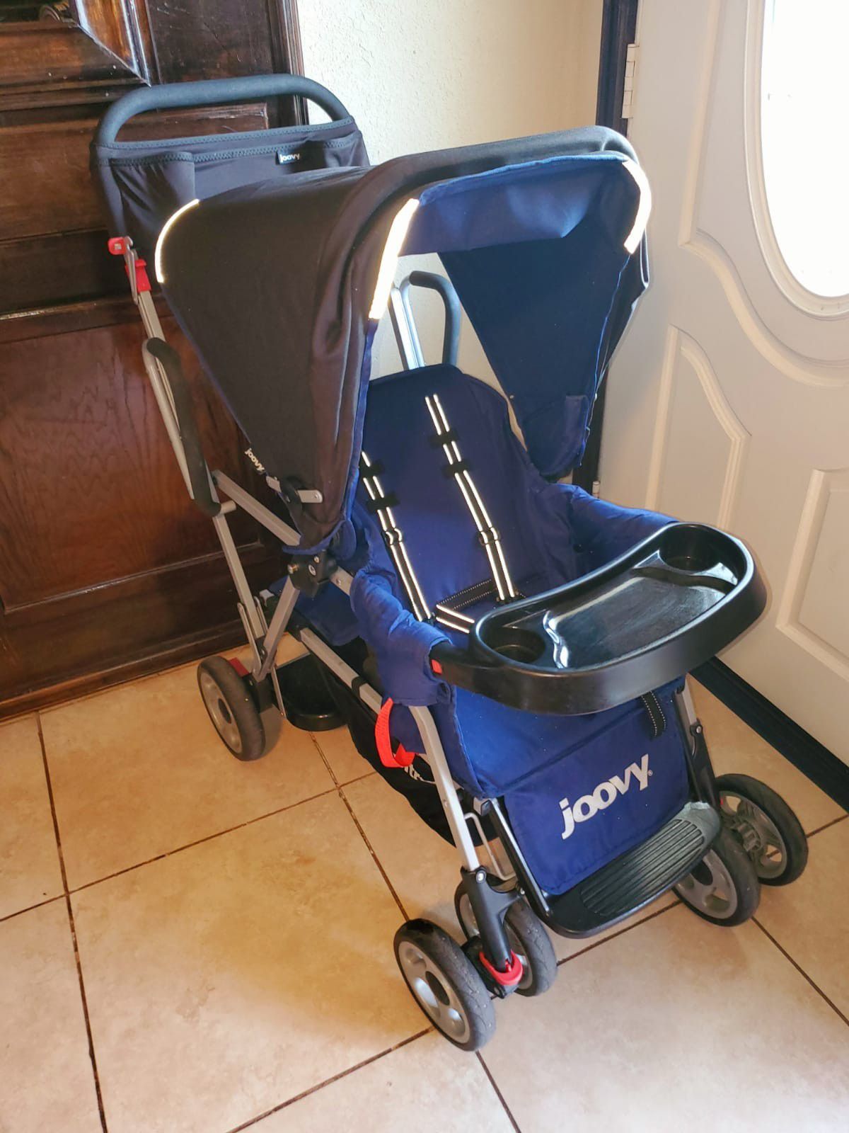 Joovy Caboose Ultralight Sit and Stand Double Stroller With Infant Car Seat Adapter