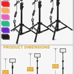 3 Packs 70 LED Video Light Photography 