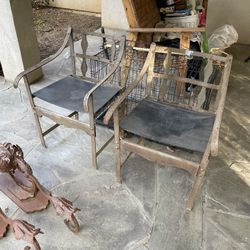 Metal And Leather Chairs