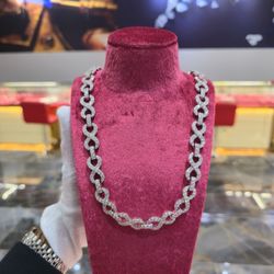 💎 Silver Moissanite Infinity Link Chain – 9.00 CTW | 20" | Jewelry Palace