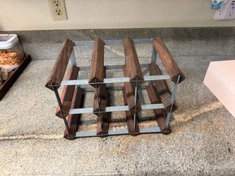 Wooden wine rack.