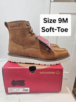 Wolverine Soft Toe Work Boots Size 9M