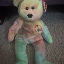 RARE HTF Original Ty Beanie Baby Peace 1996 115 Stamp Pressing