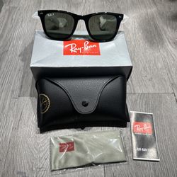 RAY-BAN SUNGLASSES RB4420 601/9A BLACK/DARK GREEN POLARIZED LENS 65mm