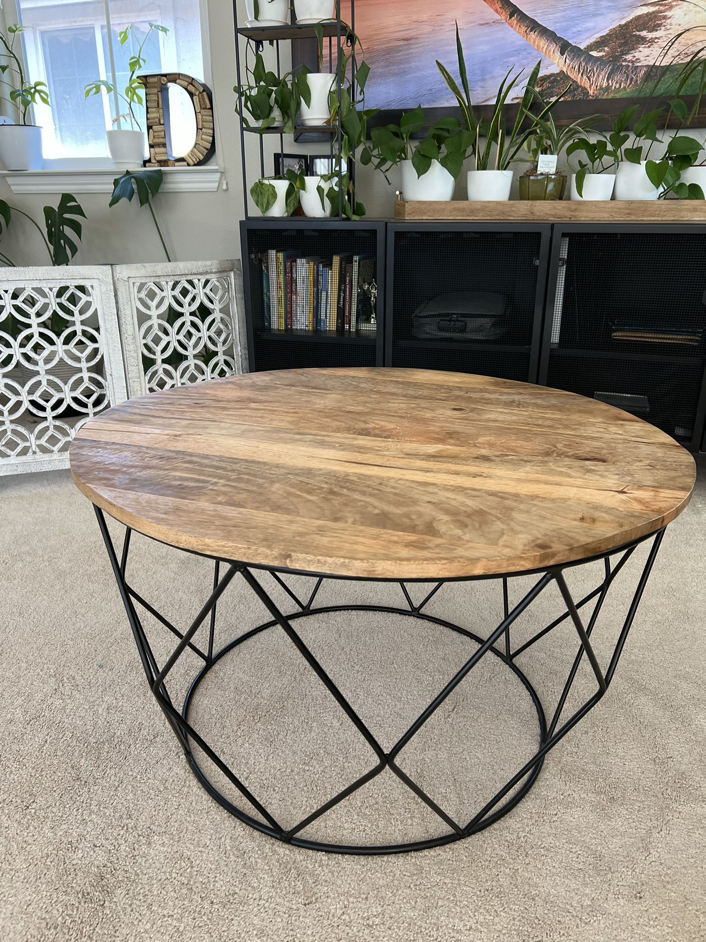 Small Wood Top Coffee Table 