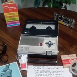 RECONDITIONED, FULLY FUNCTIONING VINTAGE TAPE RECORDER & EXTRAS