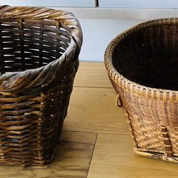 2 Baskets, 8” Diameter, 6 1/2” and 7 1/2” Tall.