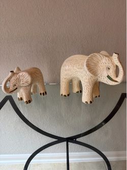 Vintage Mexico elephant pair decor figurines