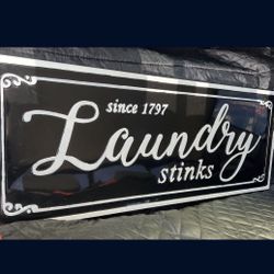 Embossed Metal Laundry Wall Sign (36 x14x0.5) Location: Arlington  $50