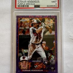 2023 Topps Chrome Gunnar Henderson RC Purple Speckle /299 PSA 9