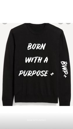 Black born with purpose crew sweatshirt
