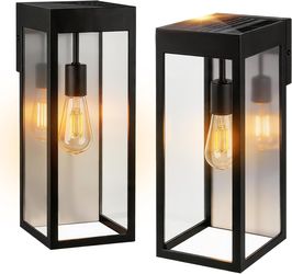 Solar Outdoor Wall Lights, 2-Pack