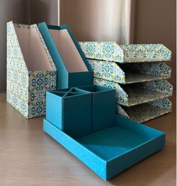 Bigso Box of Sweden Matching Desk & Office Organizer Set – Turquoise