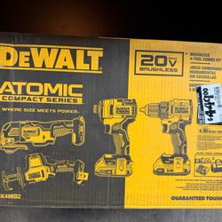 Dewalt 20V 4 Piece Tool Bundle W/ 2 Battery/2 Charger/Carry Bag!