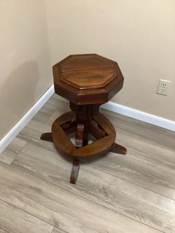 Handmade Round Wood Side Table, Plant Stand or Stool - 14” x 25 “ Tall