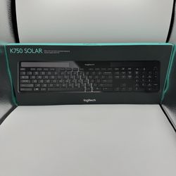 Logitech K(contact info removed)12 Solar Wireless Keyboard~Black~Ultra Slim~New/Sealed
