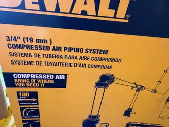 This is a DEWALT 3/4" Compressed Air Piping System, model DXCM024-0400, designed to distribute compressed air throughout a workshop.