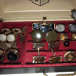 Lot Of Beautiful Vintage Mens Cufflinks Tie Tacks Clips Lapel Pins In Box Cool Mickey Disney Swank Old School Jewelry Rare 