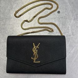 96091 Yves Saint Laurent 607788 Chain Clutch Wallet Entrupy Authenticated 577647