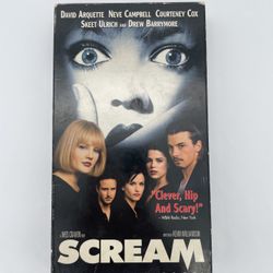Scream (VHS, 1996) Craven Barrymore Arquette Campbell Cox Horror Movie Film