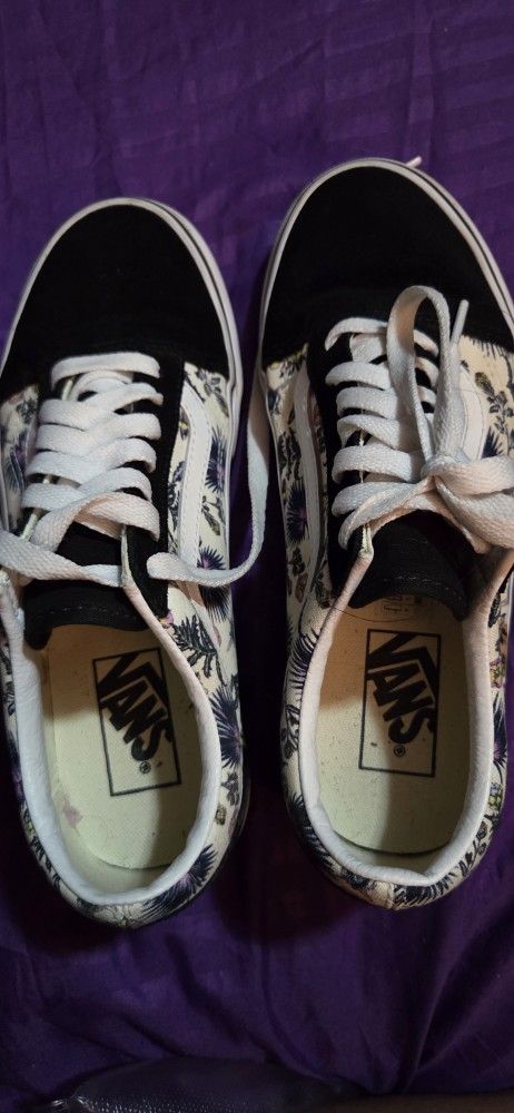 Custom Floral Suede Vans