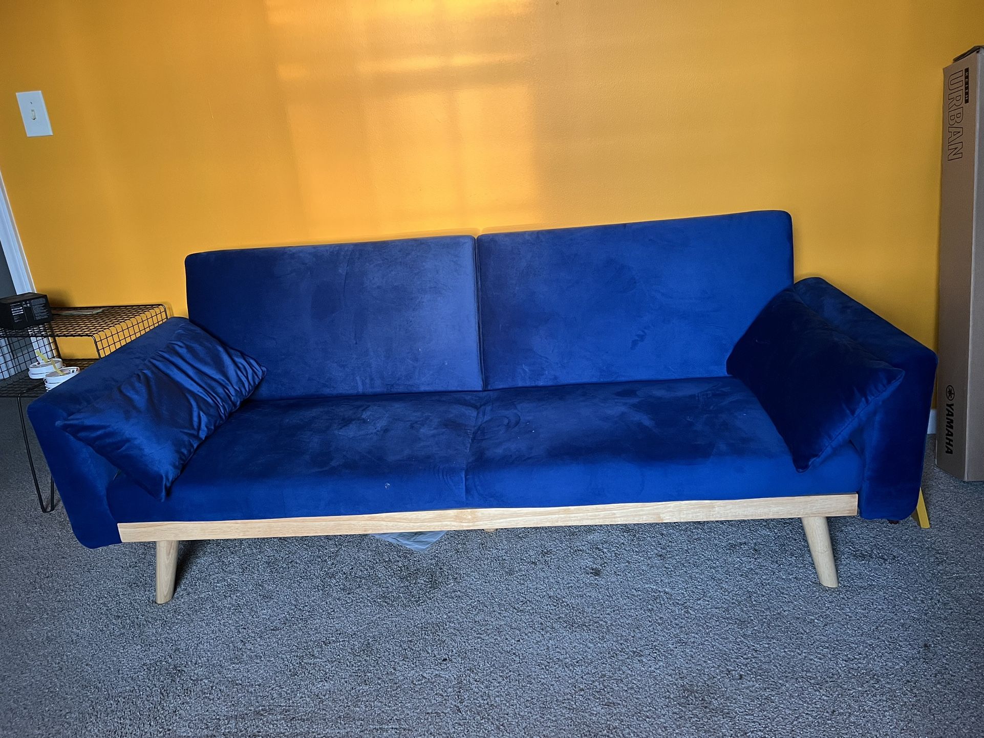 Royal Blue Velvet Futon