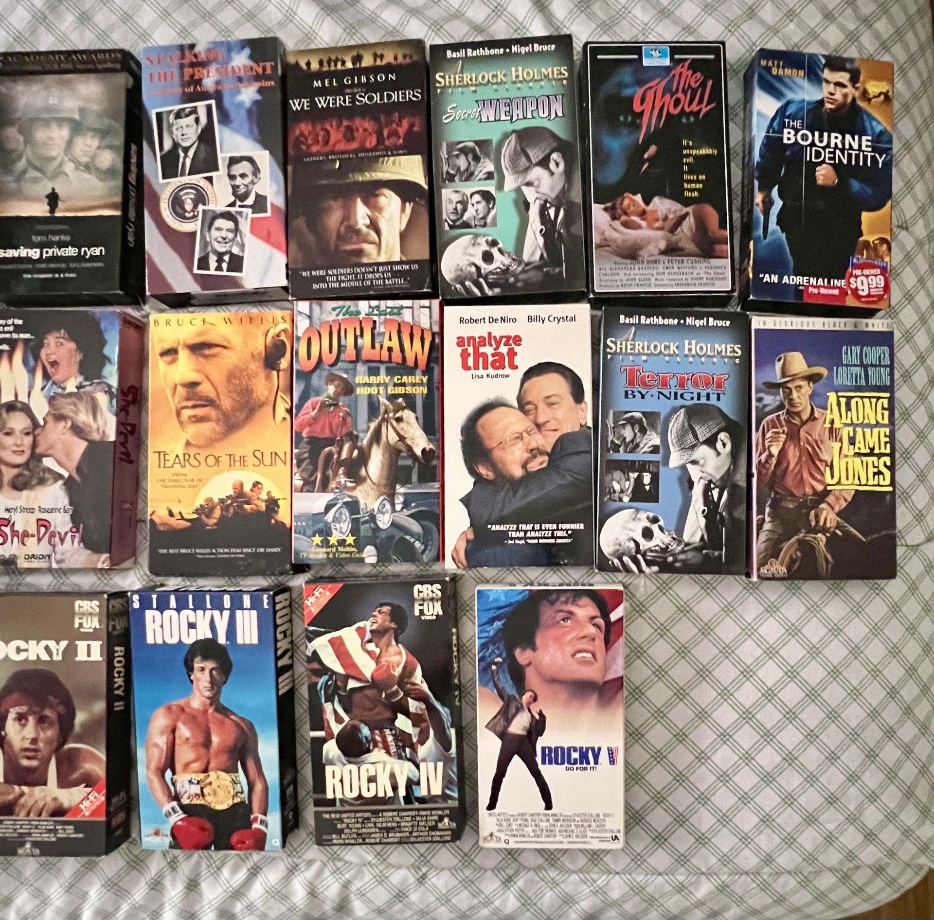 Collection of 26 VHS Tapes! Excellent conditions.Rocky 1 5/World War II/Pearl harbor and many more..