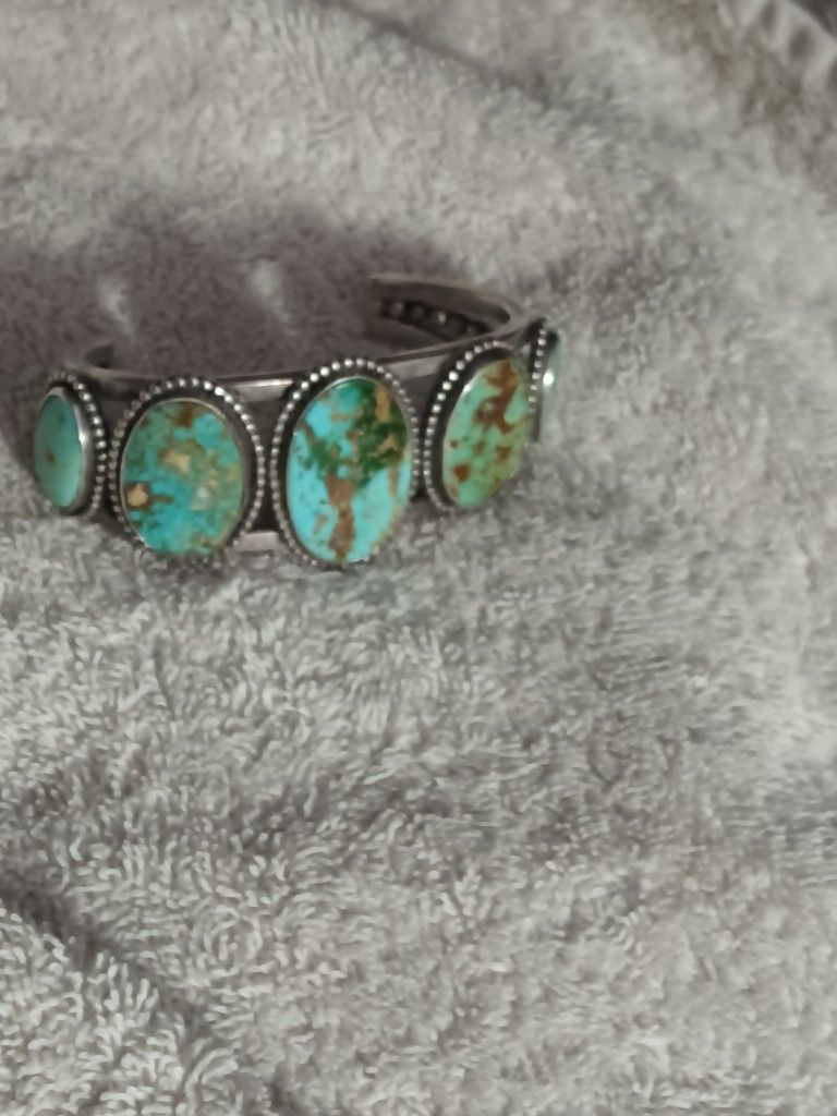 Vintage Navajo Kingsman Turquoise Cuff Bracelet 