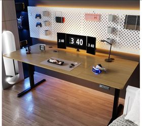 Computer Desk, Standing Desk, 71x31 Inch Height Adjustable Electric Sit Stand up Desk, Ergonomic Rising Computer Table, Modern Lift Gaming Desk Workst
