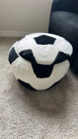 Soccer ball ottoman storage