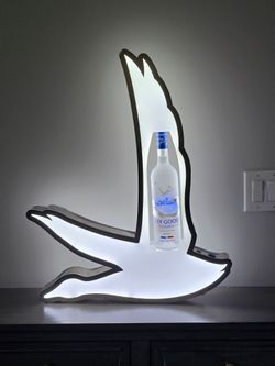 Grey Goose white LED wireless bottle display. Mancave or home bar