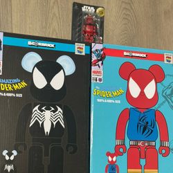 Bearbrick 400% ONLY Black And Red Spider-Man +rare Keychain