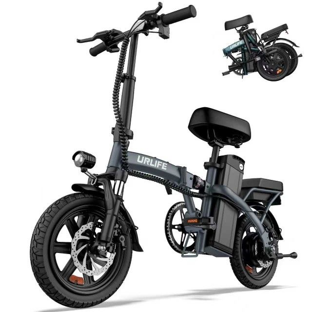 new inbox 14"Folding Electric Bike for Adults,500W Peak Motor,48V 7.5AH Removable Battery,Mini Ebike