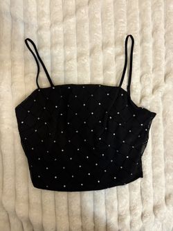 Black Sparkle Crop Top