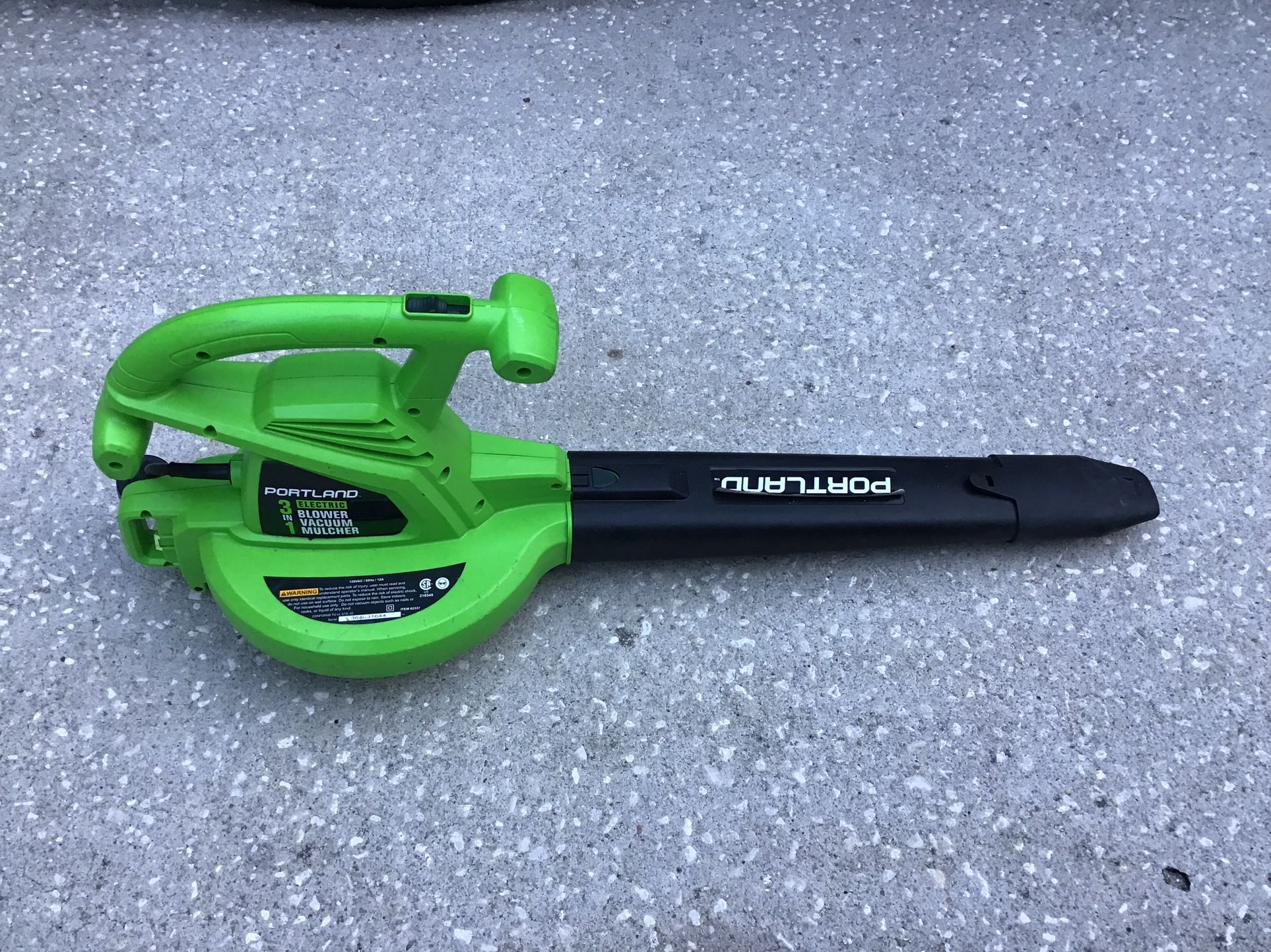 Leaf Blower Vacuum Portland 3-in-1 Electric 230MPH/12 AMP/2 Speed