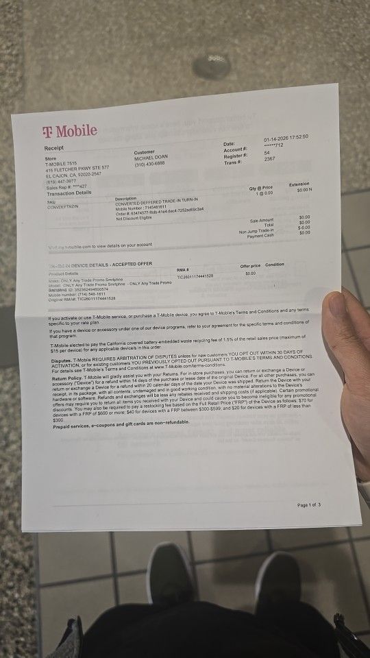 Samsung A17 2026 T-Mobile Only.